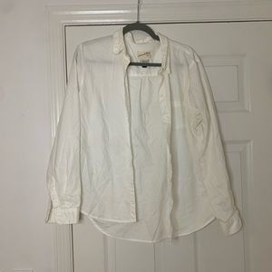 Target Universal Thread Casual White Button Down Camden Shirt Size Large